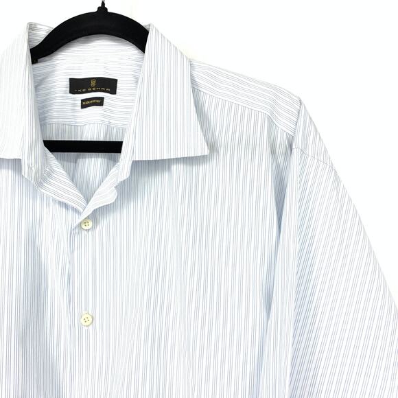 IKE BEHAR Men's Sz 18 34/35 Relaxed Button Down Shirt Long Sleeves Light Blue - Picture 3 of 7